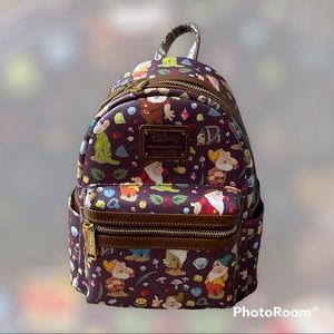 Loungefly Seven Dwarves All Over Print Mini Backpack